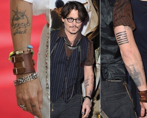 The actor Jhonny Depp wears curious tattoos that go according to his personality