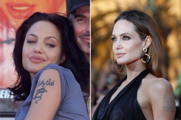 Here we see Angelina Jolie again, the actress wore a design that little favored her and the one that appears in the second photo does not seem to improve