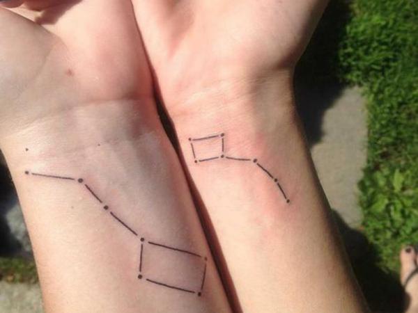 Constellation tattoos and their meaning - Tattoos of the big bear and the little bear