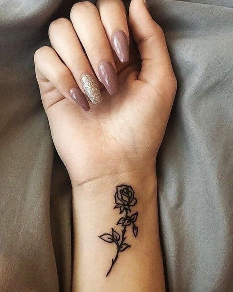 a rose on the wrist