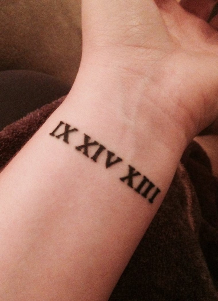 Roman numeral tattoo