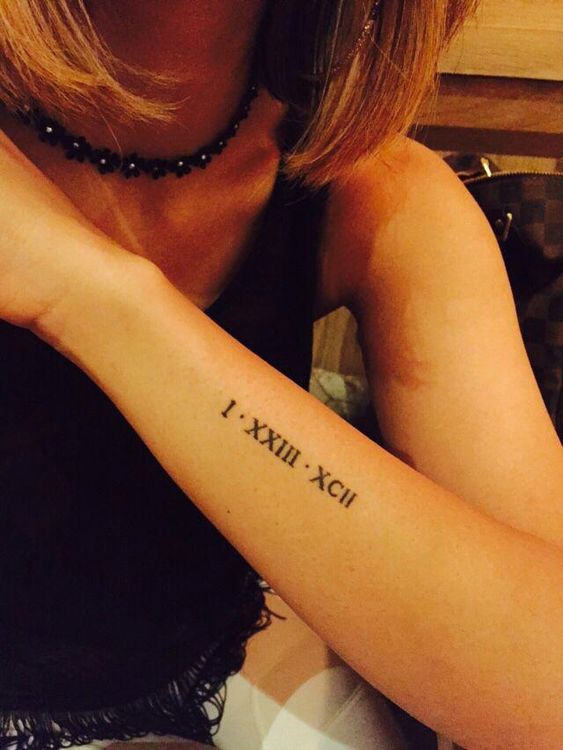 Roman numeral date tattoo