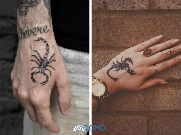 Scorpion tattoos: meaning and images - Scorpion tattoos on hand 