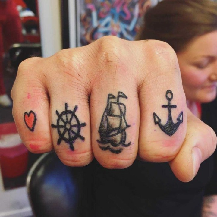 small hand marine tattoos