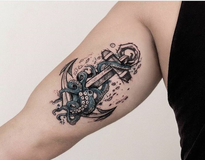 marine tattoos anchor arm