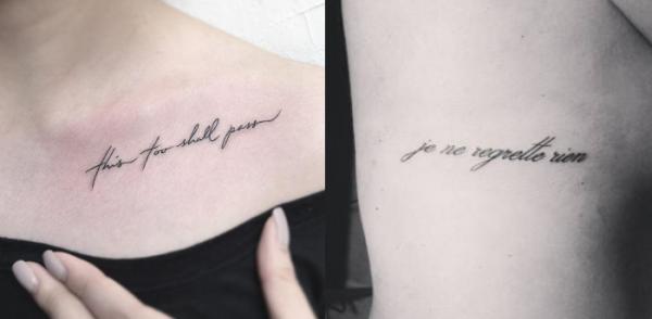 5 original tattoos for women - Phrase tattoos for women 