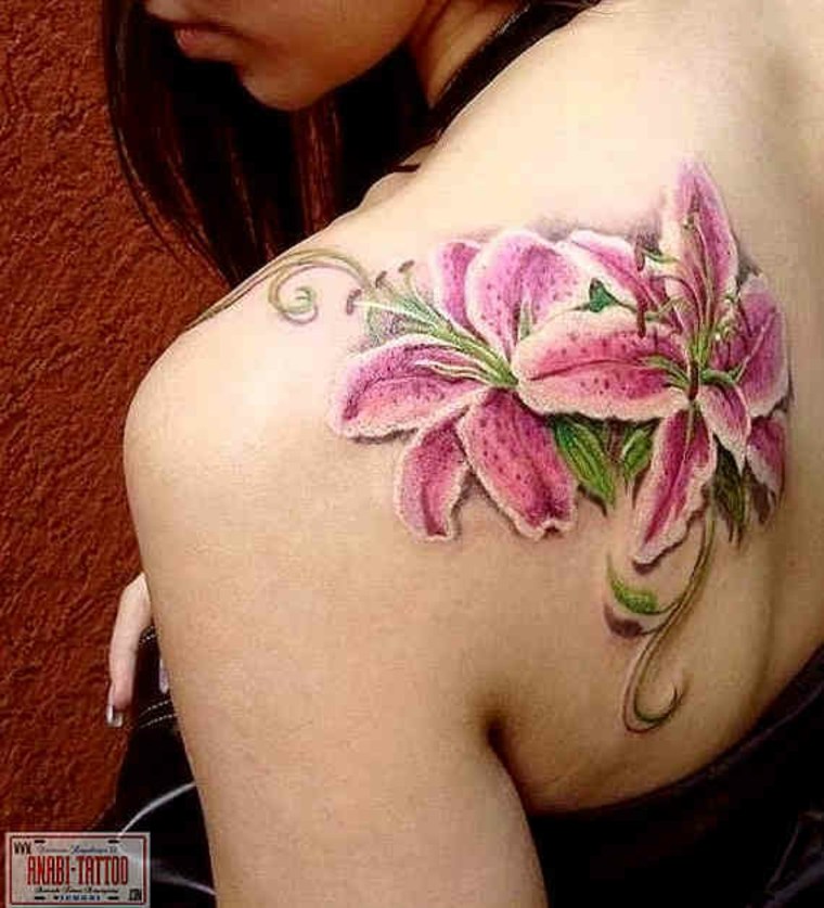 Lily flowers tattoo