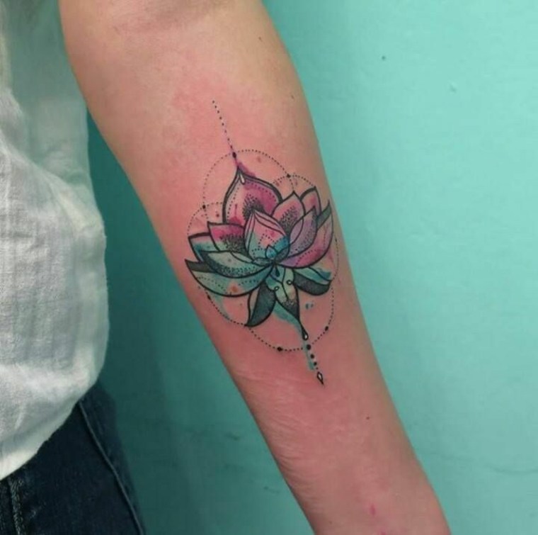 Tattoo of lotus flowers