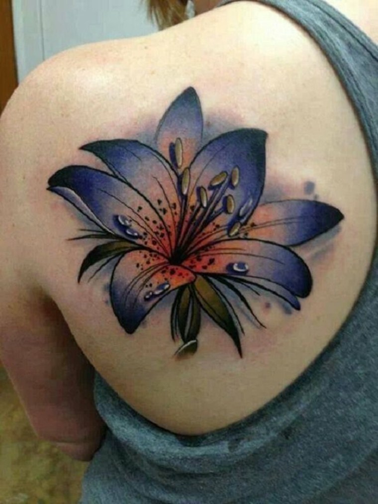 Lily flower tattoo