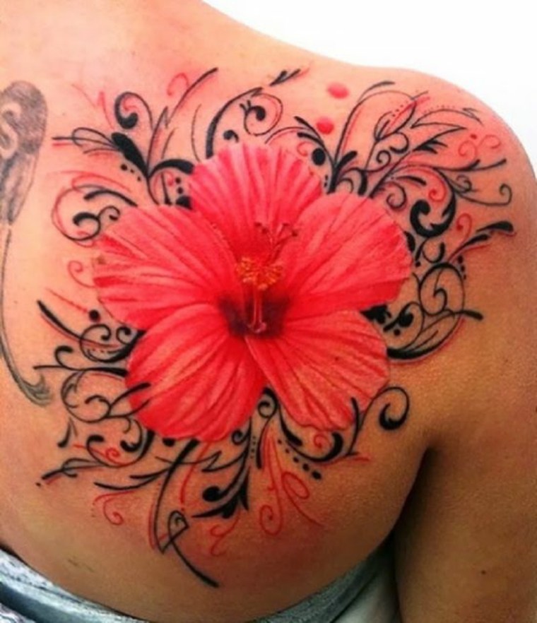 Hibiscus flower tattoo