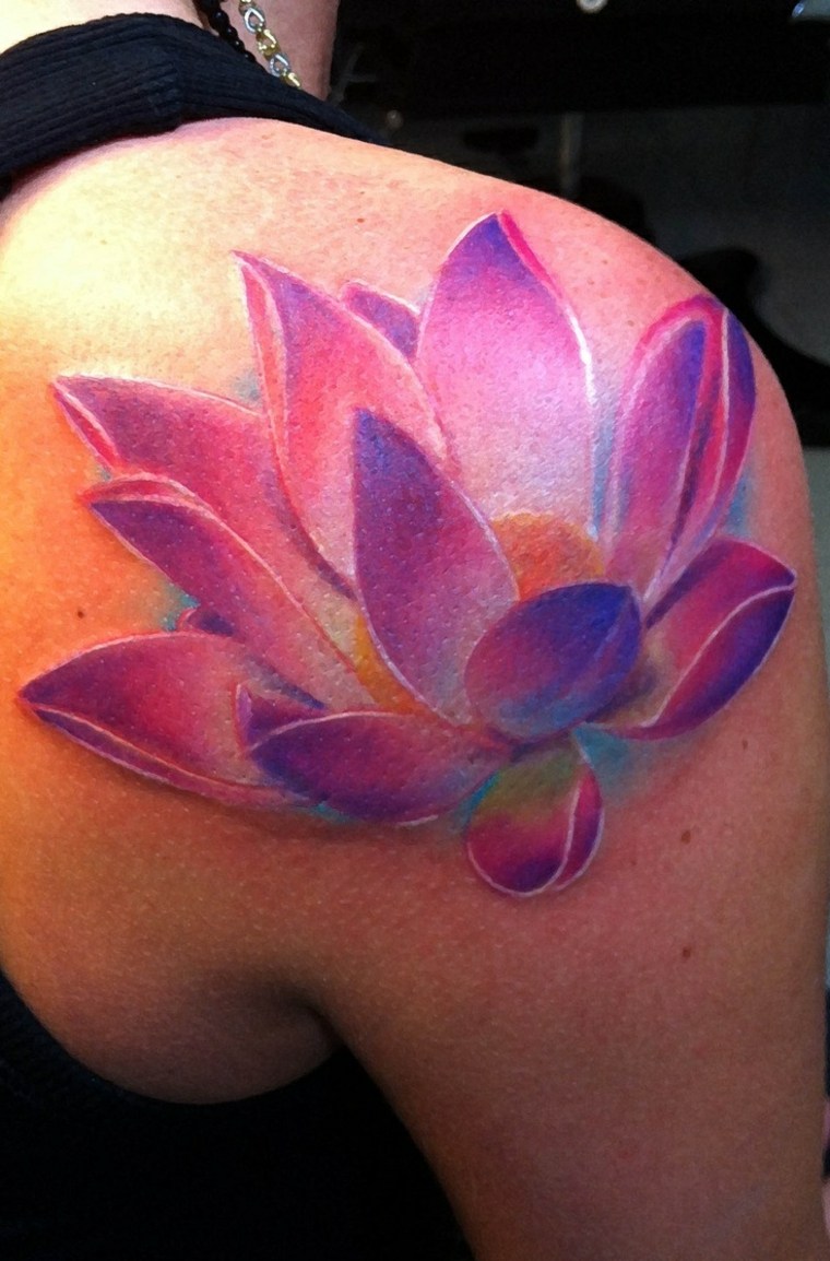 flower tattoo color