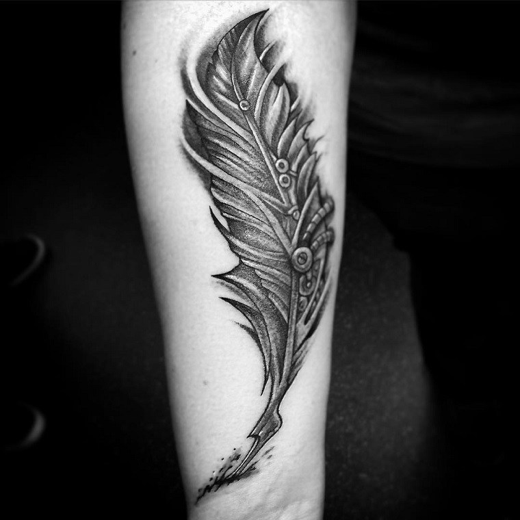 feather tattoos-white-black-options