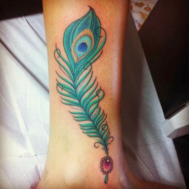 tattoo-of-feathers-ideas-leg-woman