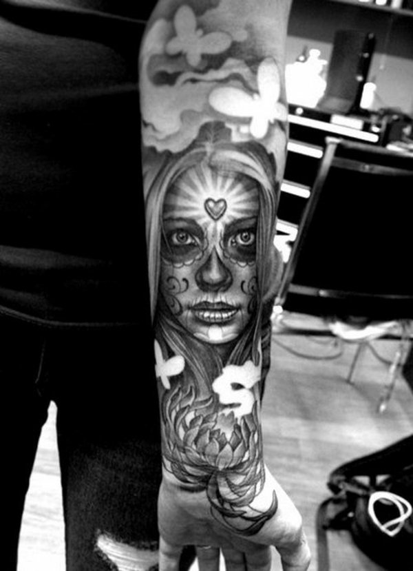 model forearm tattoo 131