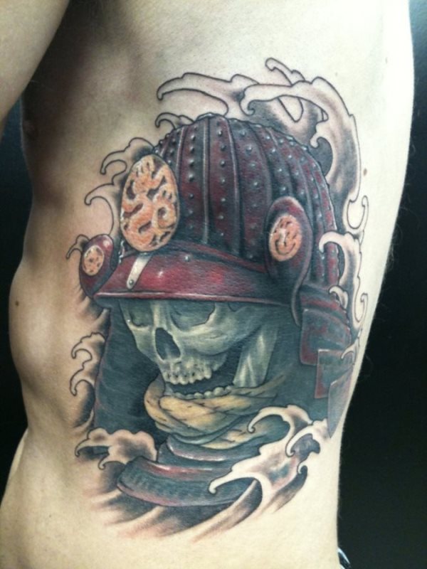 Skull with a warrior's hat