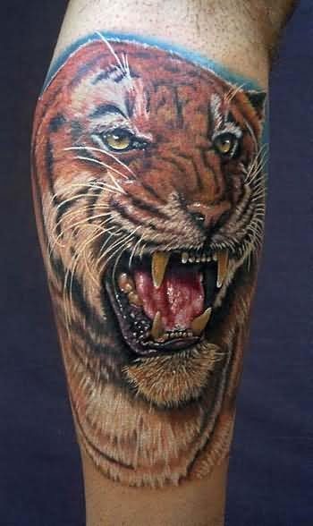 Excellent and fierce design of a tiger's head