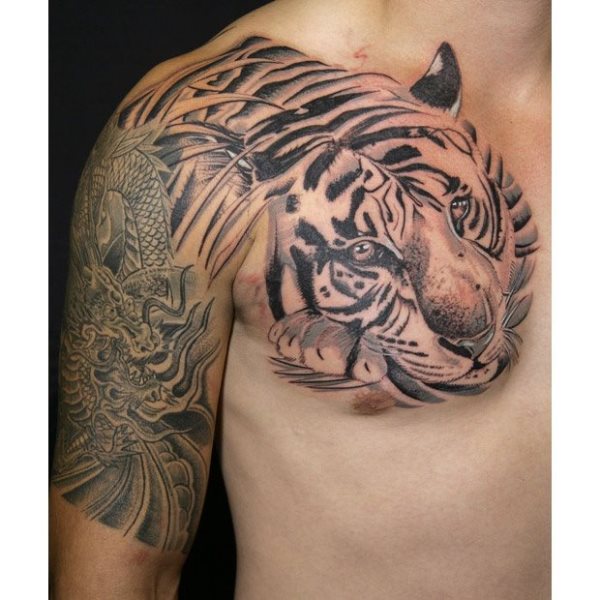 This boy combines an earlier design of an Asian dragon with the head of a tiger in the chest