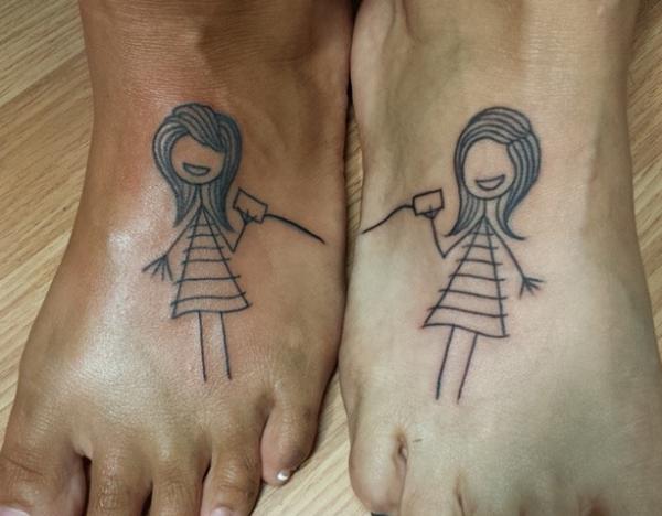 The best tattoos for sisters - Tattooed illustrations