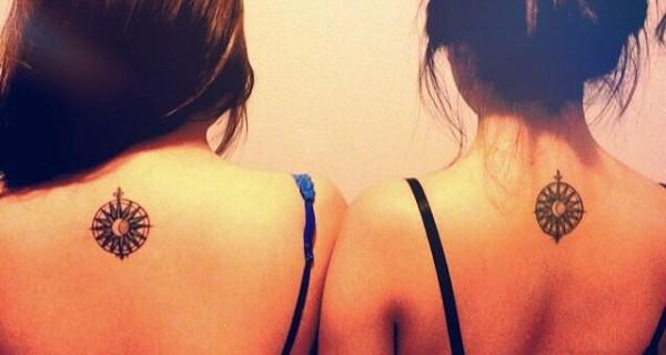 The best tattoos for sisters - The compass rose