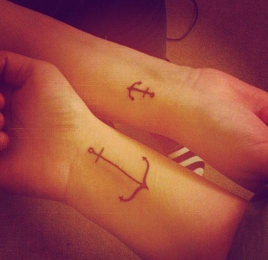 The best tattoos for sisters - Anchor tattoos