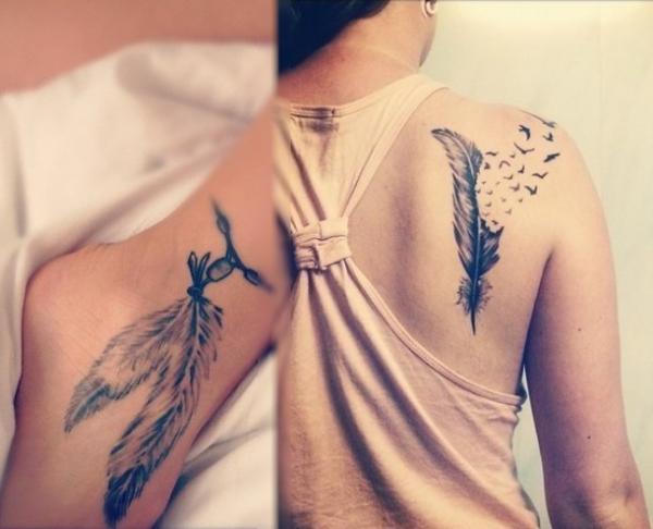 Best tattoos for women - Feather tattoo